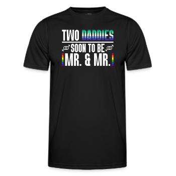 Zwei Väter werden bald Herr & Herr - Gay Pride Hoc - Männer Funktions-T-Shirt - Schwarz - Vorne - AI Model Male 178 dark (178cm)
