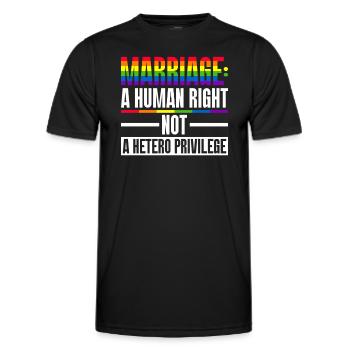 Gay Pride Hochzeit Homo-Ehe - Männer Funktions-T-Shirt - Schwarz - Vorne - AI Model Male 178 dark (178cm)
