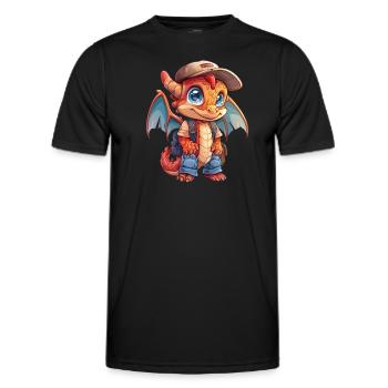 Drachenschule Kid Dragon Kids - Men's Functional T-Shirt - black - Front - AI Model Male 178 dark (178cm)