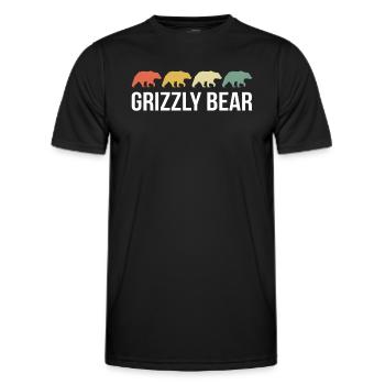 Grizzli Ours brun - T-shirt sport Homme - noir - Devant - AI Model Male 178 dark (178cm)