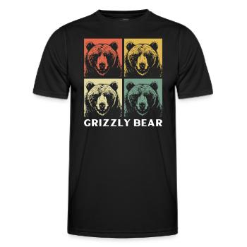 Grizzli Ours brun - T-shirt sport Homme - noir - Devant - AI Model Male 178 dark (178cm)