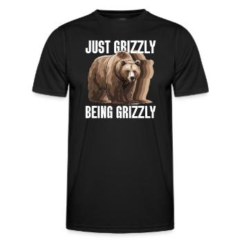 Grizzly Ours brun Ours brun - T-shirt sport Homme - noir - Devant - AI Model Male 178 dark (178cm)