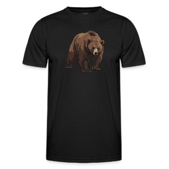 Grizzly Ours brun Ours brun - T-shirt sport Homme - noir - Devant - AI Model Male 178 dark (178cm)