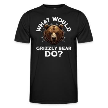 Grizzly Ours brun Ours brun - T-shirt sport Homme - noir - Devant - AI Model Male 178 dark (178cm)