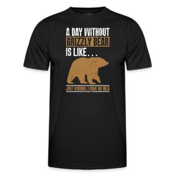 Grizzly Ours brun Ours brun - T-shirt sport Homme - noir - Devant - AI Model Male 178 dark (178cm)
