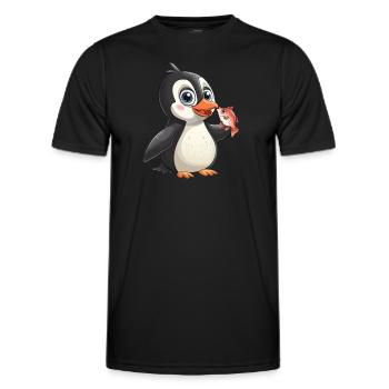 Pingouin Kawaii Pingouin mignon - T-shirt sport Homme - noir - Devant - AI Model Male 178 dark (178cm)