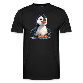Pingouin Kawaii Pingouin mignon - T-shirt sport Homme - noir - Devant - AI Model Male 178 dark (178cm)