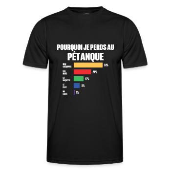 Pétanque-Trikot Ich kann kein Pétanque haben - Männer Funktions-T-Shirt - Schwarz - Vorne - AI Model Male 178 dark (178cm)