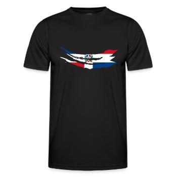 République dominicaine Drapeau Dom Rep Drapeau Voyage - T-shirt sport Homme - noir - Devant - AI Model Male 178 dark (178cm)