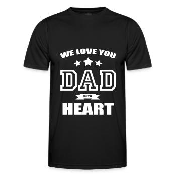 WE LOVE YOU DAD WITH LOVE - Männer Funktions-T-Shirt - Schwarz - Vorne - AI Model Male 178 dark (178cm)