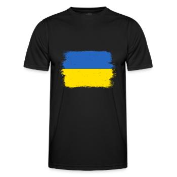 Ukraine Flag Vintage Ukrainian Flag Used Look - Men's Functional T-Shirt - black - Front - AI Model Male 178 dark (178cm)