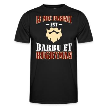 Mec Parfait Homme Barbu Rugbyman - T-shirt sport Homme - noir - Devant - AI Model Male 178 dark (178cm)