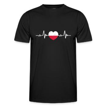 Polen Polska Polnisch Polnische Flagge Retro - Männer Funktions-T-Shirt - Schwarz - Vorne - AI Model Male 178 dark (178cm)