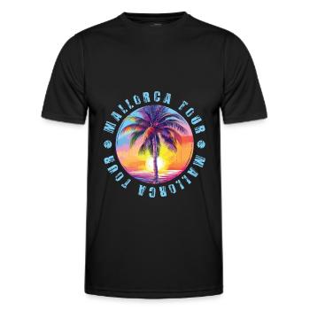 Visite de Majorque colorée - T-shirt sport Homme - noir - Devant - AI Model Male 178 dark (178cm)