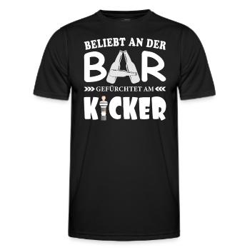 Beliebt an der Bar, gefürchtet beim Kicker - Männer Funktions-T-Shirt - Schwarz - Vorne - AI Model Male 178 dark (178cm)