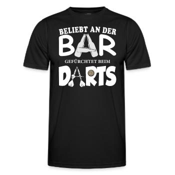 Beliebt an der Bar, gefürchtet beim Darts - Männer Funktions-T-Shirt - Schwarz - Vorne - AI Model Male 178 dark (178cm)