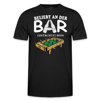 Beliebt an der Bar, gefürchtet beim Kicker - Männer Funktions-T-Shirt - Schwarz - Vorne - AI Model Male 178 dark (178cm)