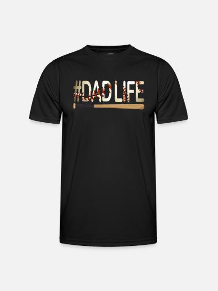 Baseball #Dadlife - Männer Funktions-T-Shirt - Schwarz