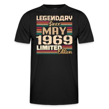 Mai 1969 Mai - Jubiläum Mai 1969 - Männer Funktions-T-Shirt - Schwarz - Vorne - AI Model Male 178 dark (178cm)