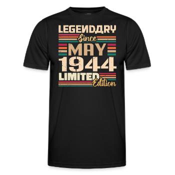 Mai 1944 Mai - Jubiläum Mai 1944 - Männer Funktions-T-Shirt - Schwarz - Vorne - AI Model Male 178 dark (178cm)