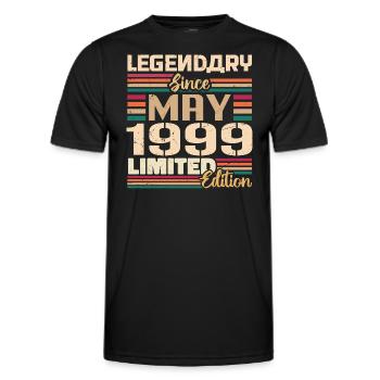 Mai 1999 Mai - Jubiläum Mai 1999 - Männer Funktions-T-Shirt - Schwarz - Vorne - AI Model Male 178 dark (178cm)
