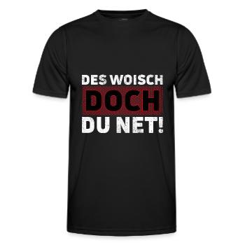 Des Woisch doch Du net. Alemannischer Dialekt - Männer Funktions-T-Shirt - Schwarz - Vorne - AI Model Male 178 dark (178cm)