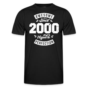 Millésime 2000 anniversaire - rétro 2000 - T-shirt sport Homme - noir - Devant - AI Model Male 178 dark (178cm)