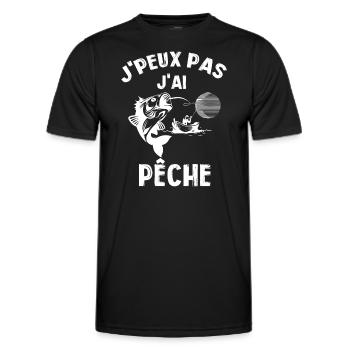 J'peux Pas J'ai Pêche, Pêcheurs, Poisson, Pêcheur - T-shirt sport Homme - noir - Devant - AI Model Male 178 dark (178cm)