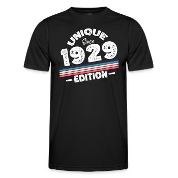 Unique seit 1929 Edition Geburtstag Vintage 1929 - Männer Funktions-T-Shirt - Schwarz - Vorne - AI Model Male 178 dark (178cm)