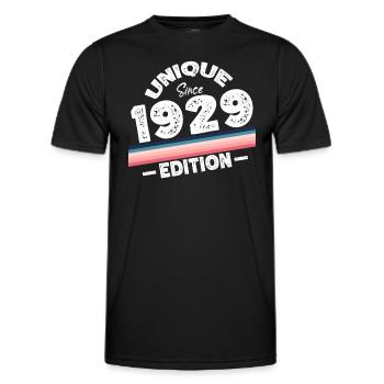 Unique seit 1929 Edition Geburtstag Vintage 1929 - Männer Funktions-T-Shirt - Schwarz - Vorne - AI Model Male 178 dark (178cm)