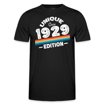 Unique seit 1929 Edition Geburtstag Vintage 1929 - Männer Funktions-T-Shirt - Schwarz - Vorne - AI Model Male 178 dark (178cm)