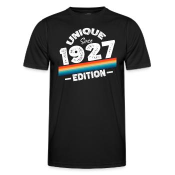 Unique seit 1927 Edition Geburtstag Vintage 1927 - Männer Funktions-T-Shirt - Schwarz - Vorne - AI Model Male 178 dark (178cm)