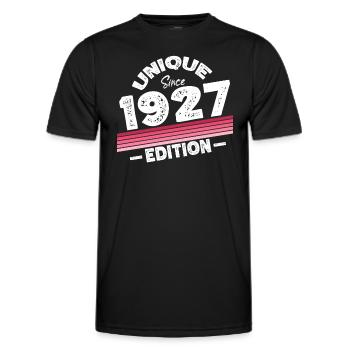 Unique seit 1927 Edition Geburtstag Vintage 1927 - Männer Funktions-T-Shirt - Schwarz - Vorne - AI Model Male 178 dark (178cm)