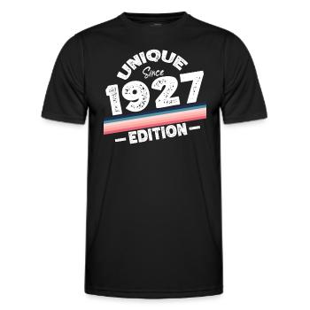 Unique seit 1927 Edition Geburtstag Vintage 1927 - Männer Funktions-T-Shirt - Schwarz - Vorne - AI Model Male 178 dark (178cm)