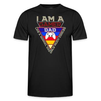 Gamer Dad - Men's Functional T-Shirt - black - Front - AI Model Male 178 dark (178cm)
