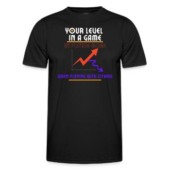 Level in einem Spiel - Männer Funktions-T-Shirt - Schwarz - Vorne - AI Model Male 178 dark (178cm)