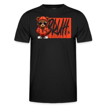 Bruh Meme Hip Hop Ours en peluche frère Salutation Ados - T-shirt sport Homme - noir - Devant - AI Model Male 178 dark (178cm)