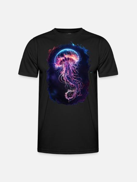 Eterisk självlysande manet i djuphavet - Funktions-T-shirt herr - svart