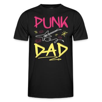 Papa Punkrock - Männer Funktions-T-Shirt - Schwarz - Vorne - AI Model Male 178 dark (178cm)