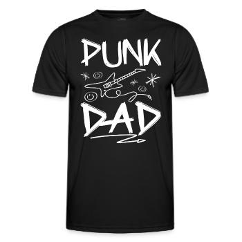 Papa Punkrock - Männer Funktions-T-Shirt - Schwarz - Vorne - AI Model Male 178 dark (178cm)