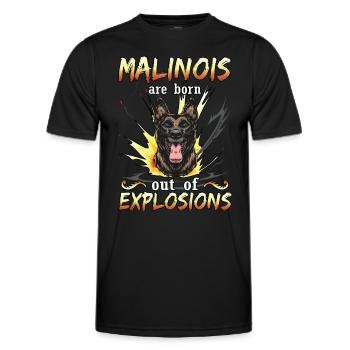 German Shepherd -Malinois Dog -Belgian Shepherd - Men's Functional T-Shirt - black - Front - AI Model Male 178 dark (178cm)