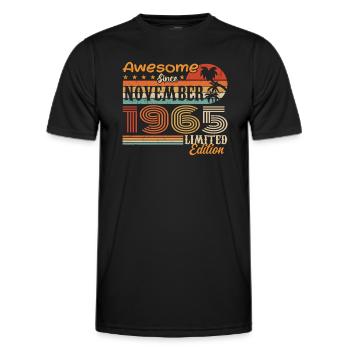 Eine Legende wurde im November 1965 geboren - 1965 - Männer Funktions-T-Shirt - Schwarz - Vorne - AI Model Male 178 dark (178cm)