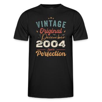 Vintage Geburtstag - Dezember 2004 - Geschenkidee - Männer Funktions-T-Shirt - Schwarz - Vorne - AI Model Male 178 dark (178cm)