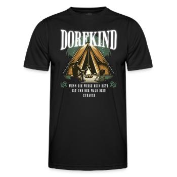 Dorfkind Camping - Männer Funktions-T-Shirt - Schwarz - Vorne - AI Model Male 178 dark (178cm)