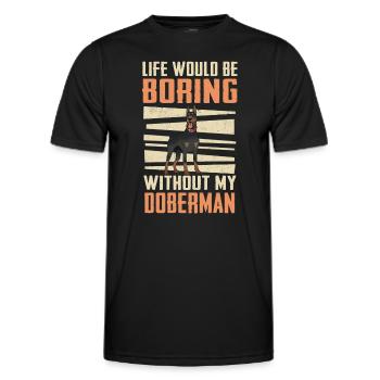 Doberman Pinscher Dog - Men's Functional T-Shirt - black - Front - AI Model Male 178 dark (178cm)