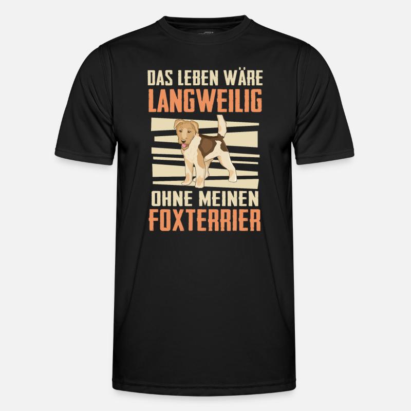 Foxterrier Drahthaar Hund - Männer Funktions-T-Shirt - Schwarz