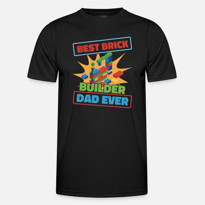 Brick Builder Brick Building Master Builder Klemmb - Männer Funktions-T-Shirt - Schwarz