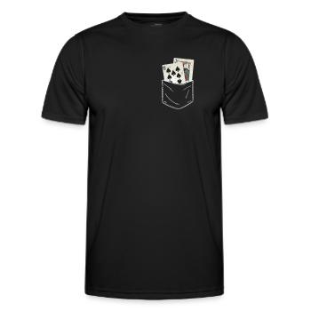 Poker Casino Texas Hold'em Poker Players - Men's Functional T-Shirt - black - Front - AI Model Male 178 dark (178cm)
