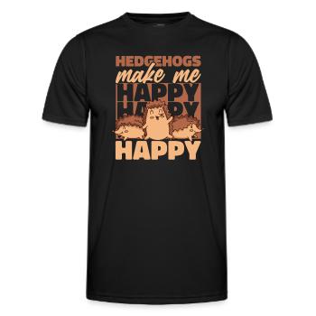 Hérisson Épineux Animal Hérisson - T-shirt sport Homme - noir - Devant - AI Model Male 178 dark (178cm)
