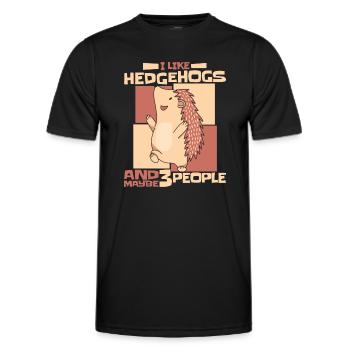 Hérisson Épineux Animal Hérisson - T-shirt sport Homme - noir - Devant - AI Model Male 178 dark (178cm)
